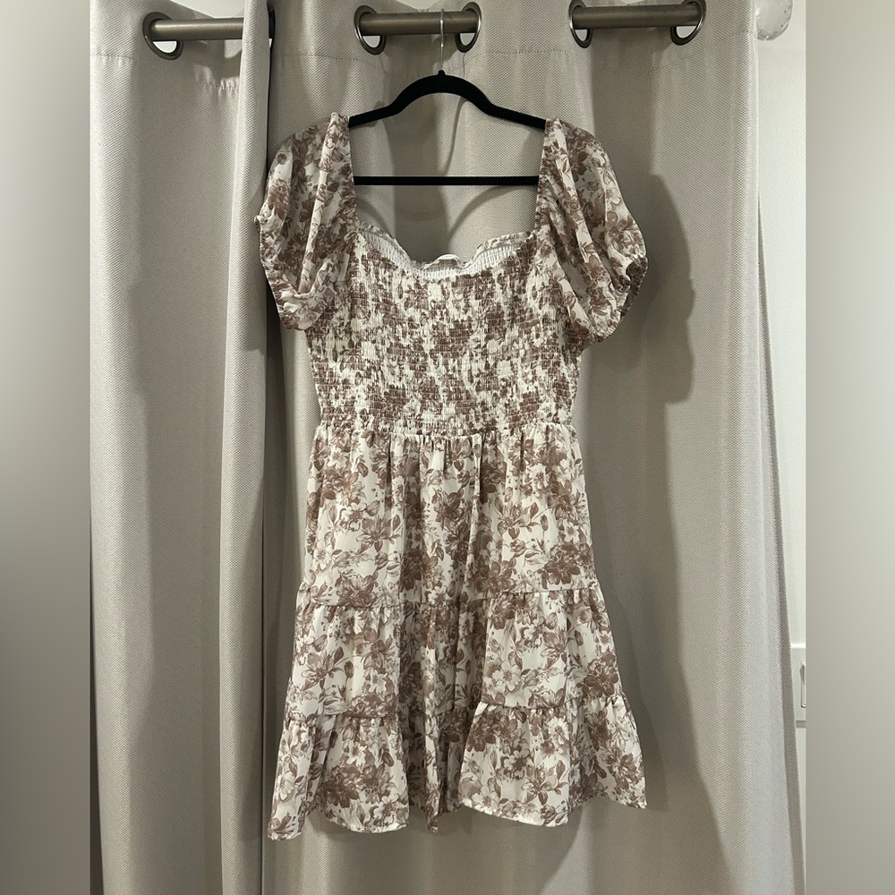 Altar'd State Brown Floral Midi Dress